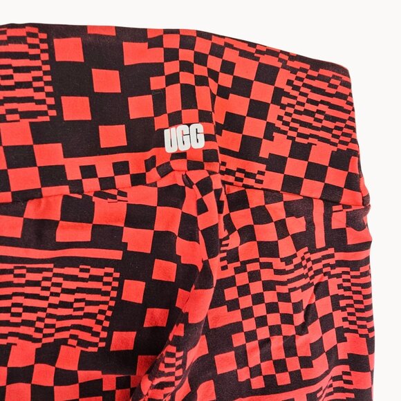 Ladies Red Abstract Emo Grunge Goth Festival School Bold Leggings UGG Ignite XS - Picture 7 of 9